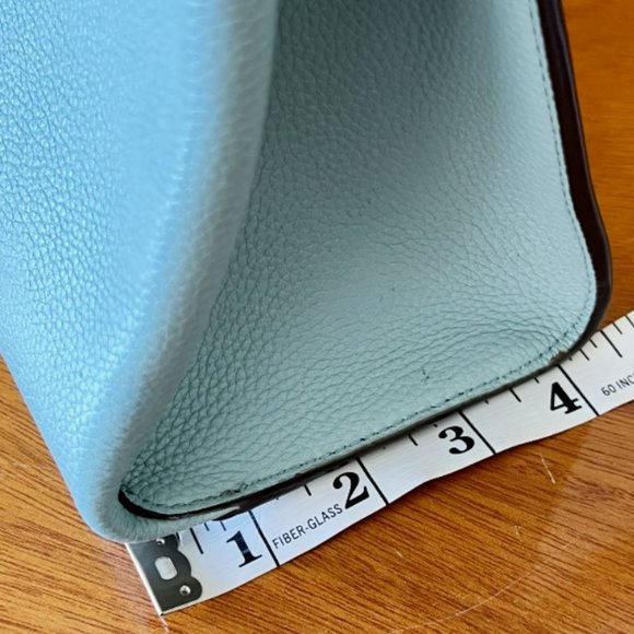 Kate Spade ♠ Romy Medium Satchel Frosted Spearmint Turn Lock Light Blue Bag RARE - Picture 13 of 16